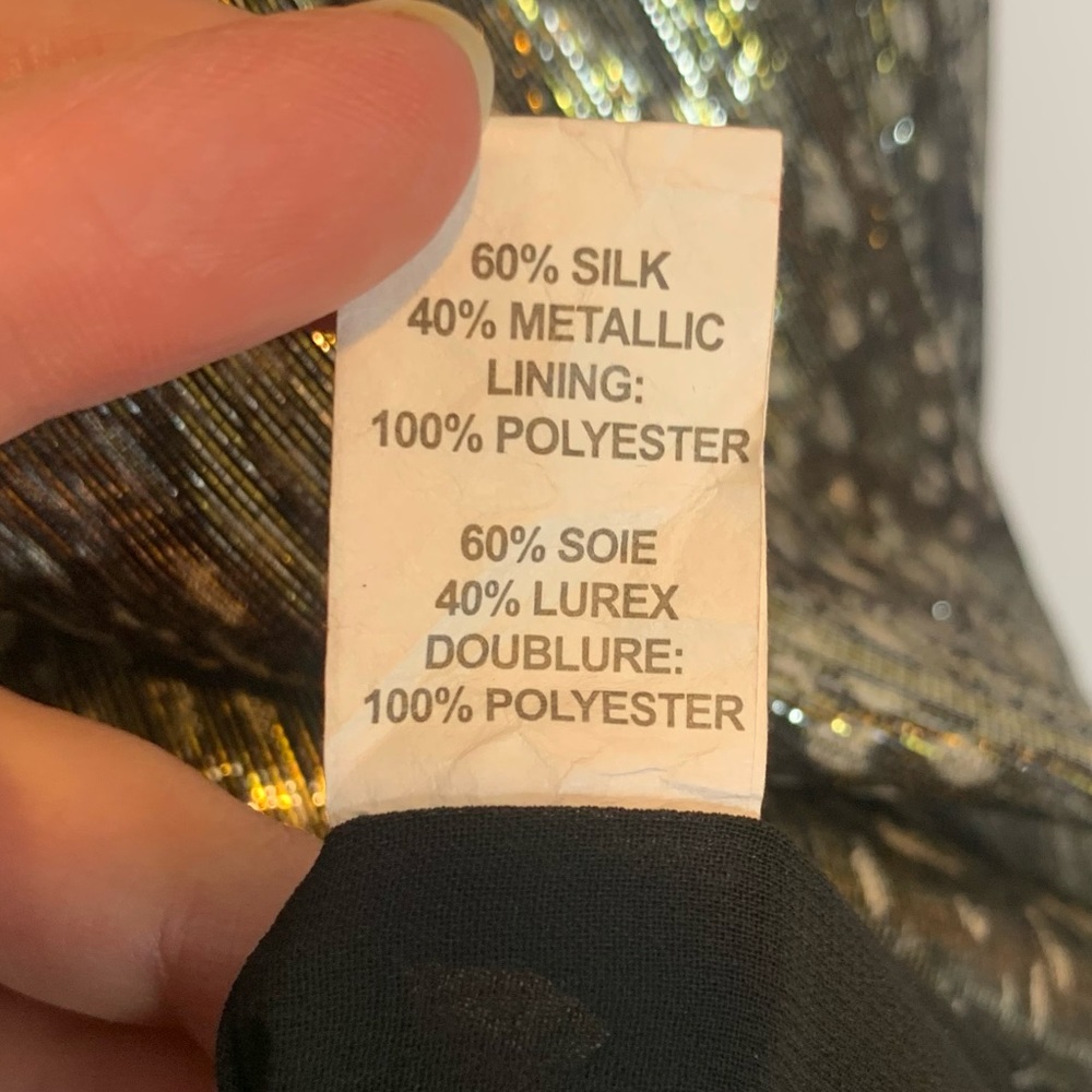 Ramy Brook Gabriela Metallic Silk Dress Draped - Picture 8 of 9